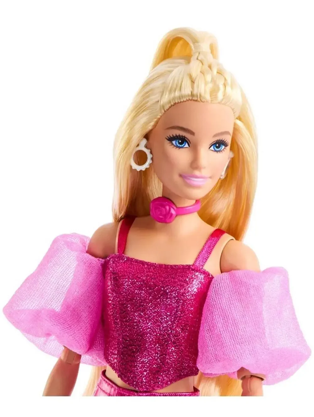 Barbie Deluxe Style Fashion Doll #5 in Metallic Pink Outfit JFP40